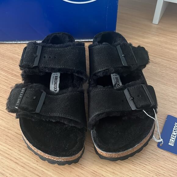 Birkenstock Arizona Sherling in Black Size 37 - Picture 3 of 11